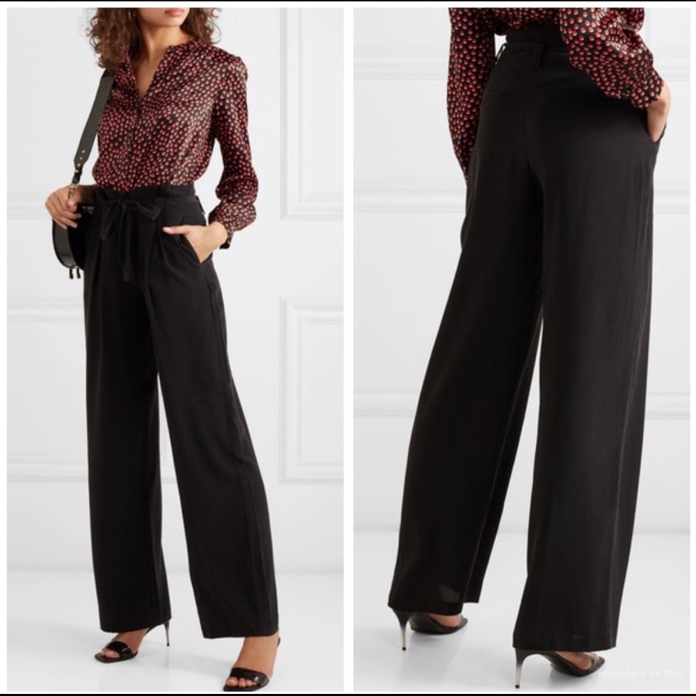 L’AGENCE PaperBag Waist Wide Leg Pants Size 2